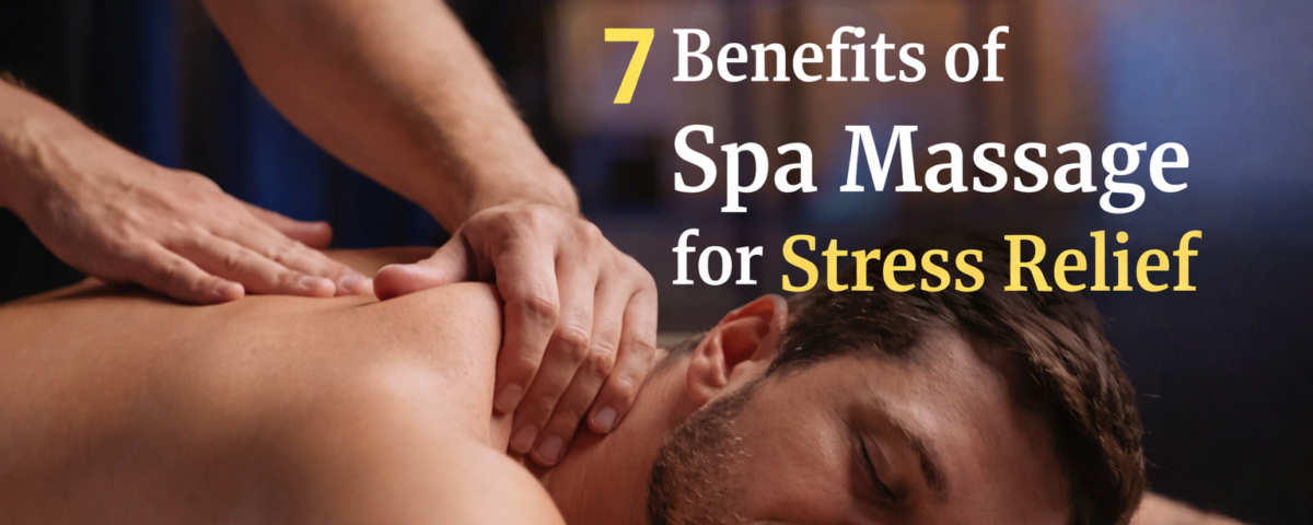 Woman enjoying relaxing spa massage therapy for stress relief