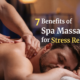 Woman enjoying relaxing spa massage therapy for stress relief