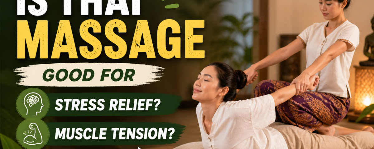 Thai massage therapy for stress relief and muscle tension relaxation